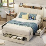 Full Size Bed Frame With Charging Station